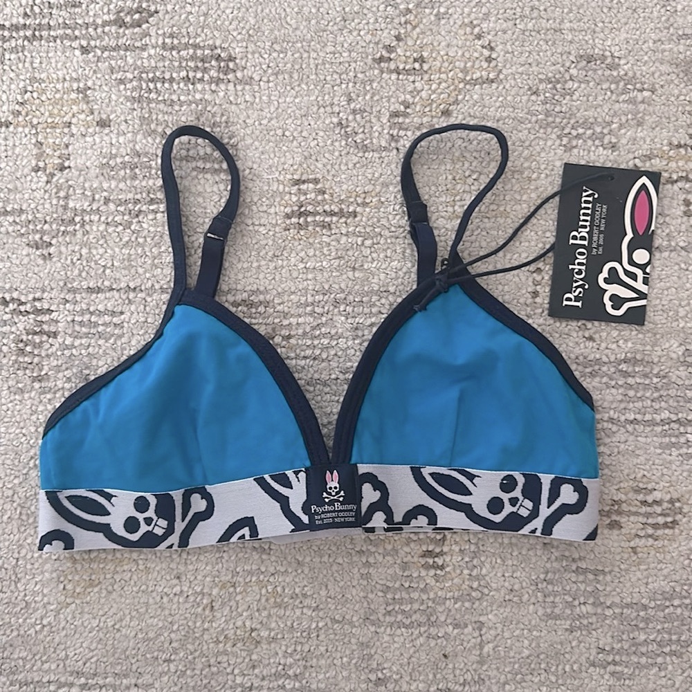 NWT.Psycho Bunny Triangle Bralette Sz S